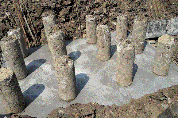 Pier and beam foundation installation by Garver's Construction in Pasadena and Severna Park, MD.<br />
